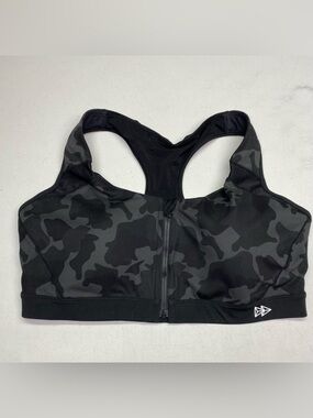 Yvette CAMO Zip Front Sports Bra, 3X *P1102
